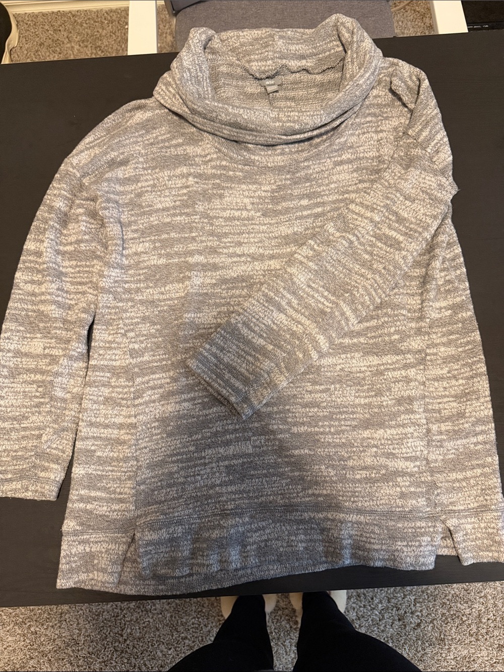 aerie Gray Cowl Neck Sweater